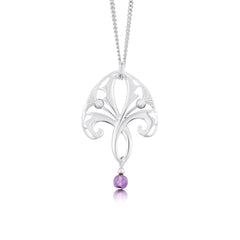 Thistle Pendant Necklace with Amethyst by Sheila Fleet Jewellery