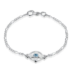Cross of the Kirk Blue Topaz Bracelet in Crystal Enamel by Sheila Fleet Jewellery