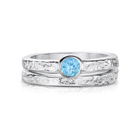 Matrix Blue Topaz Ring Set in Sterling Silver