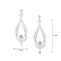 Reef Knot Blue Topaz Drop Earrings in Sterling Silver by Sheila Fleet Jewellery