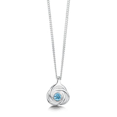Reef Knot Small Pendant with Blue Topaz by Sheila Fleet Jewellery