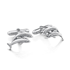 Dolphin Duo Cufflinks in Sterling Silver