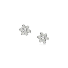 Daisies at Dawn Petite Enamel Stud Earrings with CZ