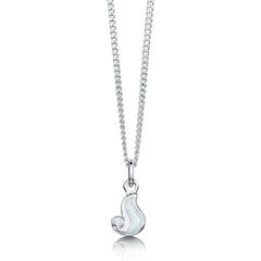 River Ripples Petite Cubic Zirconia Pendant in Frost Enamel