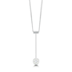 Mine Howe Long Cubic Zirconia Pendant in Crystal Enamel