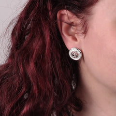 Creel Silver Pool Stud Earrings in Crystal Enamel by Sheila Fleet Jewellery