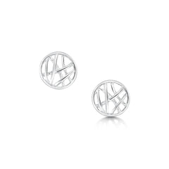 Small Creel Stud Earrings in Sterling Silver