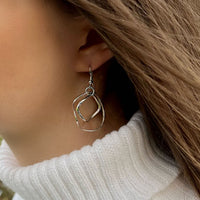 Tidal Small 2-part Hoop Earrings in Sterling Silver by Sheila Fleet Jewellery
