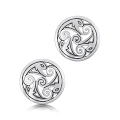 Birsay Disc Stud Earrings in Sterling Silver by Sheila Fleet Jewellery