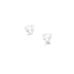 Thistle Small Stud Earrings in Sterling Silver by Sheila Fleet Jewellery