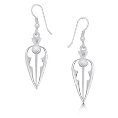 Thistle Dress Drop Earrings in Sterling Siler by Sheila Fleet Jewellery