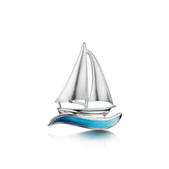 Orkney Yole Brooch in Tempest Enamel by Sheila Fleet Jewellery
