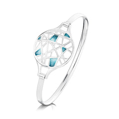 Creel Hinged Bangle in Storm Enamel