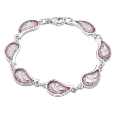 Paisley Leaf 7-link Bracelet in Champagne Enamel by Sheila Fleet Jewellery