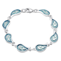 Paisley Leaf 8-link Bracelet in Verdi Enamel by Sheila Fleet Jewellery