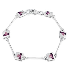 Castle 6-link Bracelet in Amethyst Enamel