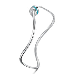 Wave Surfers 3-ring Curved Enamel Bangle in Sterling Silver by Sheila Fleet Jewellery