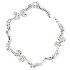 Daisies at Dawn 6-flower Enamel Bracelet by Sheila Fleet Jewellery