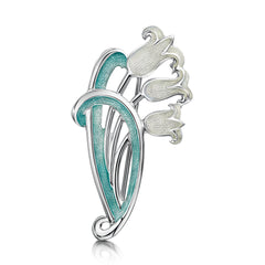Bluebell Brooch in Whitebell Enamel