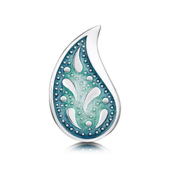 Paisley Leaf Enamel Brooch in Verdi Enamel by Sheila Fleet Jewellery