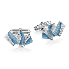 Flagstone Cufflinks in Slate Enamel by Sheila Fleet Jewellery