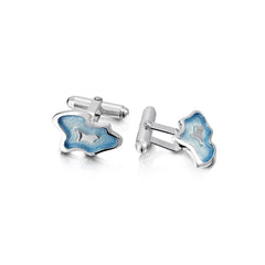 Rock Pool Enamel Cufflinks in Sterling Silver by Sheila Fleet Jewellery