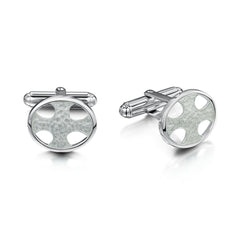 Cross of the Kirk Silver Cufflinks in Crystal Enamel by Sheila Fleet Jewellery