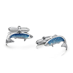 Salmon Cufflinks in Sterling Silver