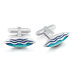 Sands of Time Cufflinks in Peacock Enamel