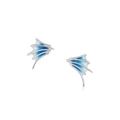 Cascade Enamel Stud Earrings in Sterling Silver by Sheila Fleet Jewellery