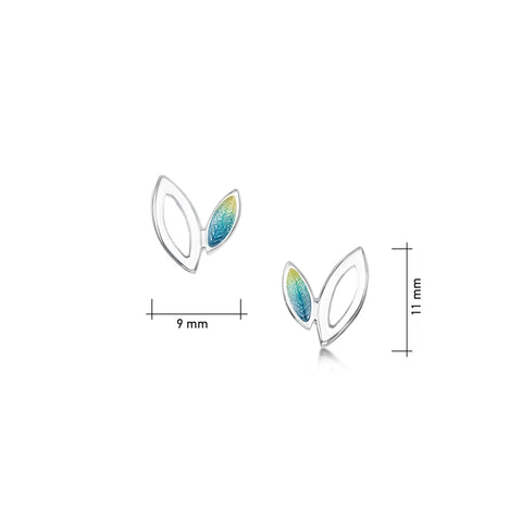 Seasons Silver Petite Stud Earrings in Summer Enamel by Sheila Fleet Jewellery
