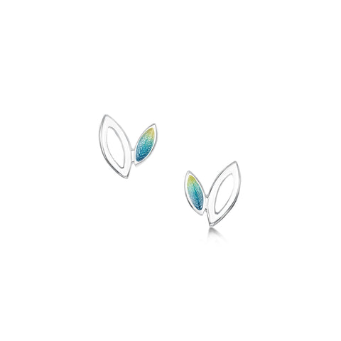 Seasons Silver Petite Stud Earrings in Summer Enamel by Sheila Fleet Jewellery