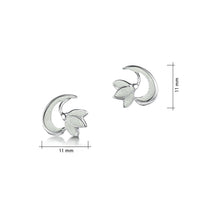 Snowdrop Sterling Silver Stud Earrings in Crystal Enamel