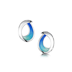 Sea & Surf Small Stud Earrings in Ocean Hue Enamel by Sheila Fleet Jewellery