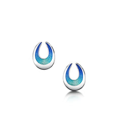 Sea & Surf Stud Earrings in Ocean Hue Enamel by Sheila Fleet Jewellery
