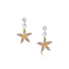 Starfish Small Drop Earrings in Sterling Silver by Sheila Fleet Jewellery