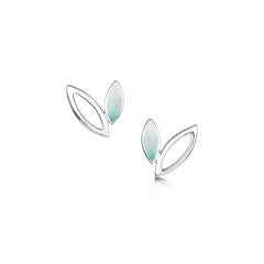 Seasons Silver Small Stud Earrings in Winter Enamel by Sheila Fleet Jewellery