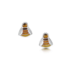 Great Yellow Bumblebee Enamel Stud Earrings by Sheila Fleet Jewellery