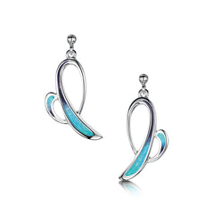 Scapa Flow Enamel Small Drop Earrings in Sterling Silver by Sheila Fleet Jewellery
