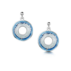 Skyran Enamel Drop Earrings in Sterling Silver by Sheila Fleet Jewellery