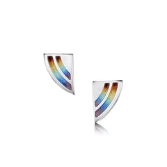 Rainbow Enamel Stud Earrings in Sterling Silver by Sheila Fleet Jewellery