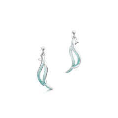 Atlantic Swell Small Earrings in Surf Enamel by Sheila Fleet Jewellery