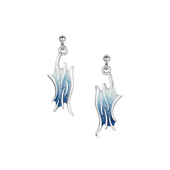 Sea Motion Drop Earrings in Lunar Light Enamel by Sheila Fleet Jewellery
