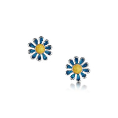 Coloured Daisies Stud Earrings in Tropical Enamel by Sheila Fleet Jewellery