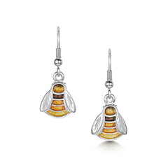 Great Yellow Bumblebee Enamel Drop Earrings by Sheila Fleet Jewellery