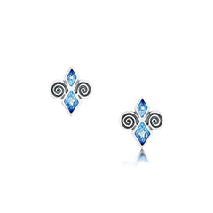 Skara Urn Enamel Stud Earrings in Sterling Silver by Sheila Fleet Jewellery