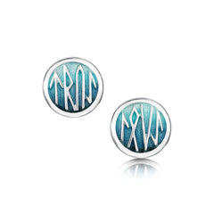 Runic Stud Earrings in Storm Enamel by Sheila Fleet Jewellery