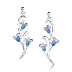 Bluebell Dress Drop Earrings in Sterling Silver by Sheila Fleet Jewellery