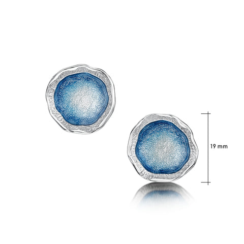 Lunar Dress Stud Earrings in Lunar Blue Enamel