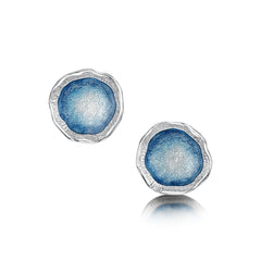 Lunar Sterling Silver Dress Stud Enamel Earrings by Sheila Fleet Jewellery